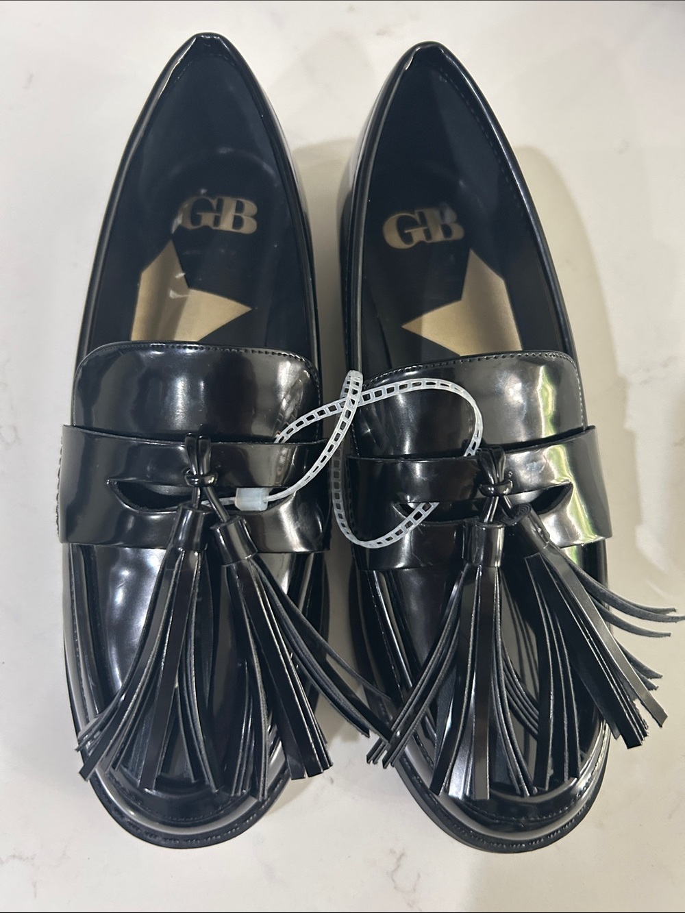 Gianni Bini Shiny Black Tassel Loafers